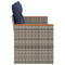 Tuinbank 2-zits met kussens poly rattan grijs