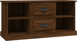 vidaXL - Tv-meubel - 99,5x35,5x48 - cm - bewerkt - hout - bruin - eikenkleur