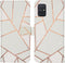 iMoshion Hoesje Geschikt voor Samsung Galaxy A71 Hoesje Met Pasjeshouder - iMoshion Design Softcase Bookcase - Wit / Meerkleurig / Goud / White Graphic