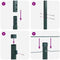 vidaXL - Heipalen - 7 - stuks - Groen - Ø32 - mm - 150 - cm - Gegalvaniseerd - Staal