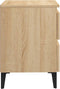 vidaXL - Nachtkastje - 40x35x50 - cm - bewerkt - hout - sonoma - eikenkleurig
