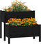 vidaXL - Plantenbak - 84,5x84x75 - cm - massief - grenenhout - zwart
