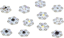 Whadda micro:bit uitbreidingsmodule, set, 12 stuks, zeshoekig design, compatibel met Arduino®, perfect voor creatieve DIY-projecten