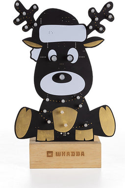 Whadda Soldeer- & programmeerkit, XL-printplaat, Rudolph het rendier, met houder, educatief en creatief STEM-bouwpakket