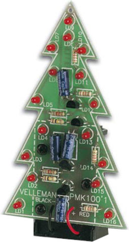 Whadda Soldeerkit, DIY, LED kerstboom, gezellige kerstsfeer, 16 knipperende lichtjes