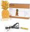 Whadda Soldeerkit, XL-ananas met 19 RGB-leds en houten houder, promotieset met gratis soldeerbout en soldeertin, oranje XL-printplaat, educatief en creatief STEM-bouwpakket