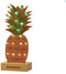 Whadda Soldeerkit, XL-ananas met 19 RGB-leds en houten houder, promotieset met gratis soldeerbout en soldeertin, oranje XL-printplaat, educatief en creatief STEM-bouwpakket