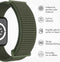 imoshion Nylon⁺ bandje - Geschikt voor Apple Watch 1, 2, 3, 4, 5, 6, 7, 8, 9, 10 (42 mm), SE - 38/40/41 mm - Donkergroen - One Size