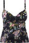Freya Tahiti Nights - Plunge Tankini Top - Ondersteuning en mooie vorm - Zwart