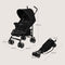 Lionelo Elia - Buggy - Lichte 7kg - Verstelbare rugleuning - Zwart