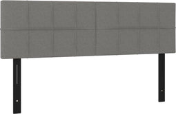 vidaXL - Hoofdborden - 2 - st - 72x5x78/88 - cm - stof - donkergrijs