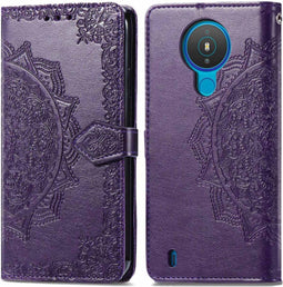 iMoshion Hoesje Geschikt voor Nokia 1.4 Hoesje Met Pasjeshouder - iMoshion Mandala Bookcase - Paars
