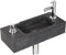 Differnz Sapon - Fonteinset - 42x18.5x9cm - 1 kraangat - Natuursteen Zwart