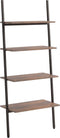 vidaXL - Ladderrek - met - 4 - schappen - 64x34x150,5 - cm - donkerbruin - en - zwart