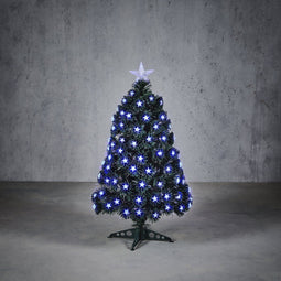 Luca Lighting - Greenland boom fibre optic blauw 95led 8 function controller - h90xd40cm - Woonaccessoires en seizoensgebondendecoratie (Europese stekker )