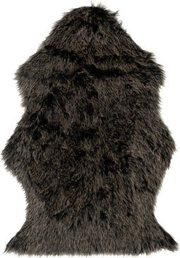 J-Line tapijt Lang - nepbont/textiel - grijs/zwart/wit