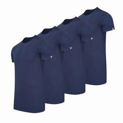 Cappuccino Italia - Heren 4-Pack T-shirt - Extra Lang - Blauw - Maat 3XL