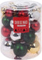 Kerstballenset - 44 stuks kunststof - traditionele mix in rood groen wit goud zilver (44 stuks)