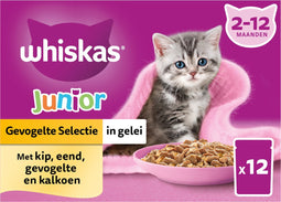 Whiskas Junior Multipack Gevogelte Selectie in Gelei 12 x 85 gr