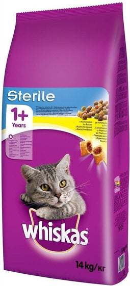 Whiskas Steriel Droogvoer Volwassen Kip 14kg Kattenvoer Veelkleurig 14kg