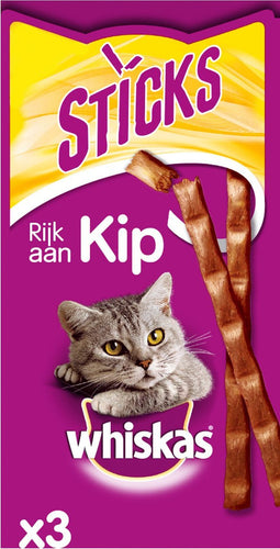 Whiskas Sticks 18 g - Kattensnack - Kip