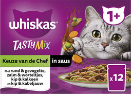 Whiskas Tasty Mix Adult Keuze van de Chef in Saus Multipack 12 x 85 gr