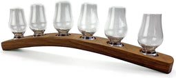 Whiskyglashouder van oude whiskyvaten met 6 Glencairn Whiskyglazen - Darach en Glencairn Crystal Scotland