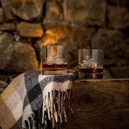 Whiskyglazen Gegraveerd Fietssport 2 stuks - Just Slate Company Scotland