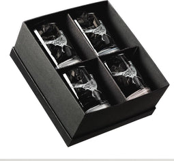Whiskyglazen Gegraveerd met Fazant 4 stuks - Just Slate Company Scotland