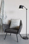 White Label Sierkussen Liv 50 X 50 Cm Polykatoen Wit/blauw