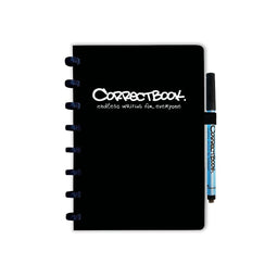 Whiteboard notitieblok / schrift - Correctbook - A5 - Gelijnd - Zwart