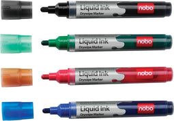 Whiteboardmarker Nobo Liquid 3mm Rond Zwart
