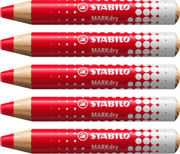 Whiteboardpotlood stabilo markdry 648/40 rood | 5 stuks