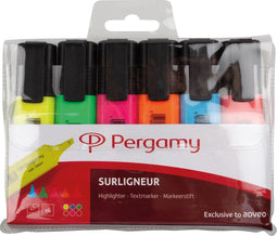 Whitebox markeerstift etui van 6 stuks: oranje groen roze geel blauw en rood