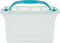 Whitefurze Carry Box opbergdoos 13 liter, transparant met blauwe handvaten