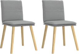 vidaXL - Eetkamerstoelen - 2 - st - stof - lichtgrijs