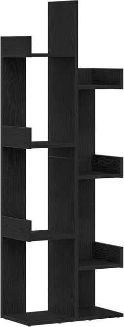 vidaXL - Boekenkast - Zwart - Eiken - 48x25,5x140 - cm - Gelamineerd - Hout