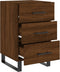 vidaXL - Nachtkastje - 40x40x66 - cm - bewerkt - hout - bruin - eikenkleur