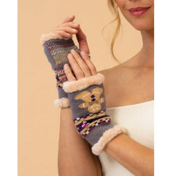 Grey Gingerbread Man Wrist Warmers