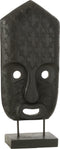 J-Line decoratie Masker Op Voet - hout - zwart - large