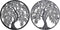 Wanddecoratie DKD Home Decor Boomstructuur Metaal (2 pcs) (40 x 1 x 40 cm)