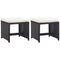 Tuinkrukken 2 st met kussens poly rattan zwart