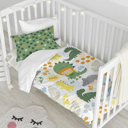 Happy Friday Duvet cover set 2 pieces Happydino 115x145 cm (Cot bed) Multicolor