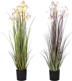 Decoratieve plant DKD Home Decor Metaal Oranje Bordeaux PVC Lelies (25 x 25 x 88 cm) (2 Stuks)