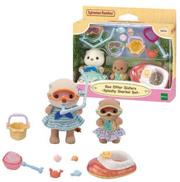 Sylvanian Families 5804 - Zeeotter zussen - Snorkelset met babyboot en snorkeluitrusting