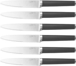 JONA Steakmessen - 6 stuks - 13 cm lemmet - roestvrij staal - mat zwart (6 stuks)
