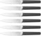 JONA Steakmessen - 6 stuks - 13 cm lemmet - roestvrij staal - mat zwart (6 stuks)