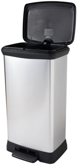 Curver Decobin Duo - Prullenbak - 2x23L - Soft-Close - Metallic