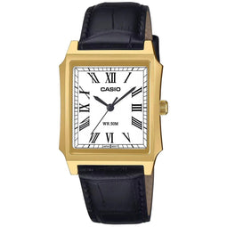 Casio Collection MTP-B190GL-7BVEF - Horloge - Leer - Zwart - Ø 32.5 mm