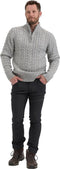 Life Line Marcel Sweater Knit Half Zip Heren Lichtgrijs Maat L